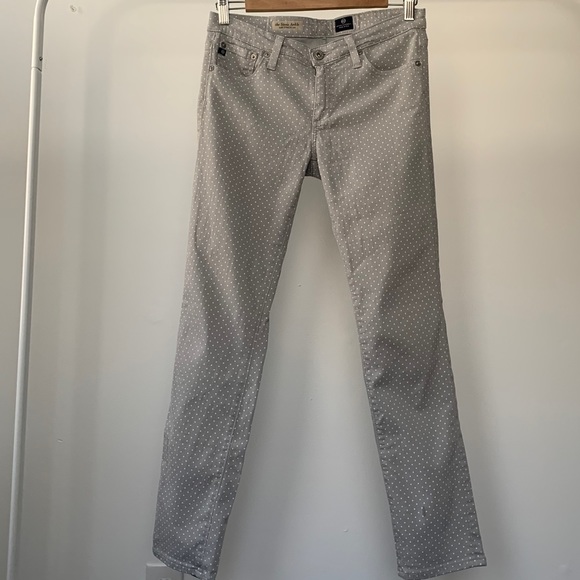 AG Stevie Ankle Jeans in Gray Polka Dot - Picture 6 of 9